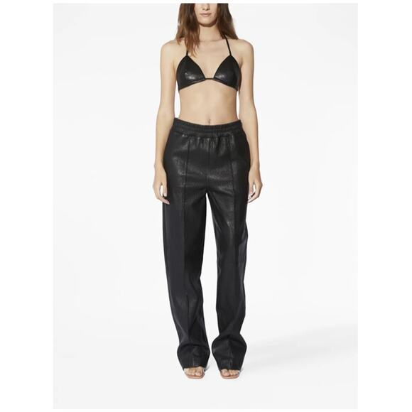 NWT RTA elasticated-waist leather trousers Size Large - Picture 1 of 4